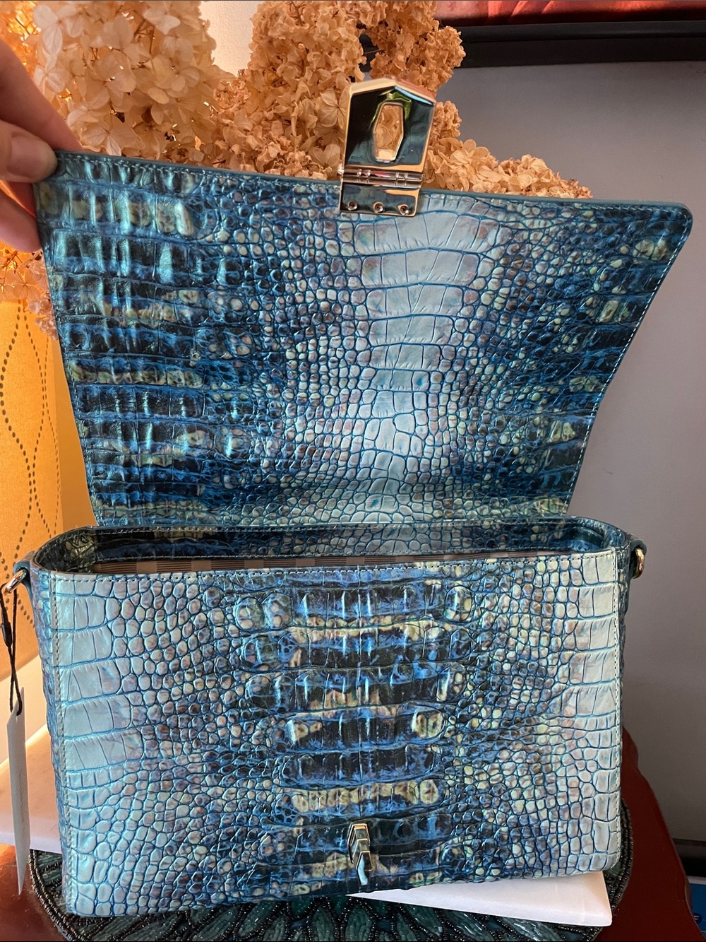 Brahmin Turquoise Sandestin- Danielle genuine leather - Picture 5 of 12
